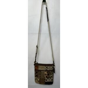 Coach Purse Crossbody Animal Print Patchwork Shoulder Bag